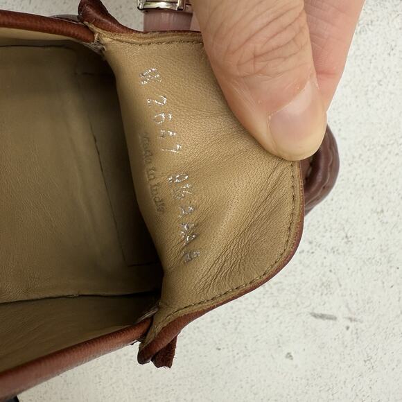 Robert Zur Brown Leather Heeled Loafer Gold Women's Size 9.5 - Picture 9 of 9